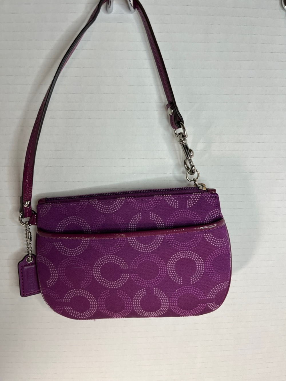 Coach Ashley  Purple Signature Wristlet .